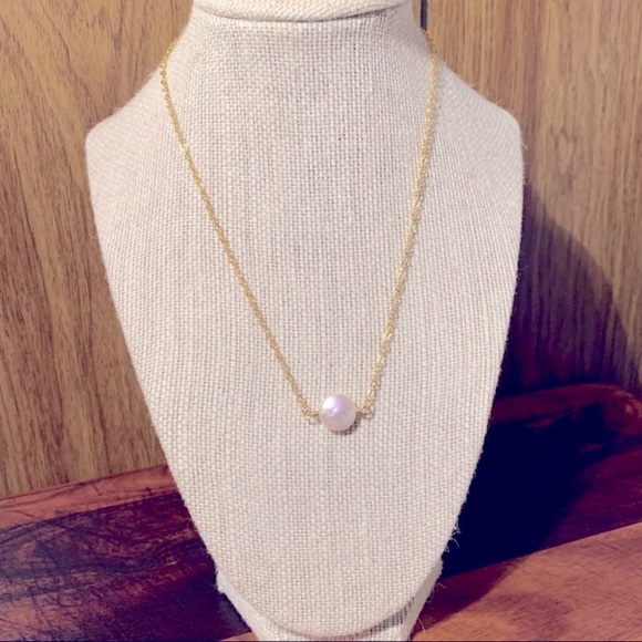 Freshwater Button Pearl 17" Gold Filled Chain Necklace - Picture 4 of 5